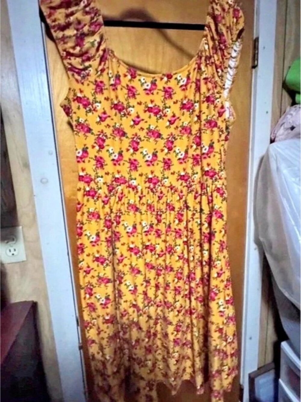 No Boundaries Floral Maxi Dress Yellow & Pink Size XXXL/ Juniors (21)